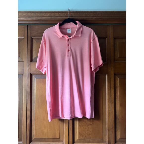 NWT J. Crew Men's Performance Polo Shirt With COOLMAX Grapefruit Pink Size L - Picture 2 of 12